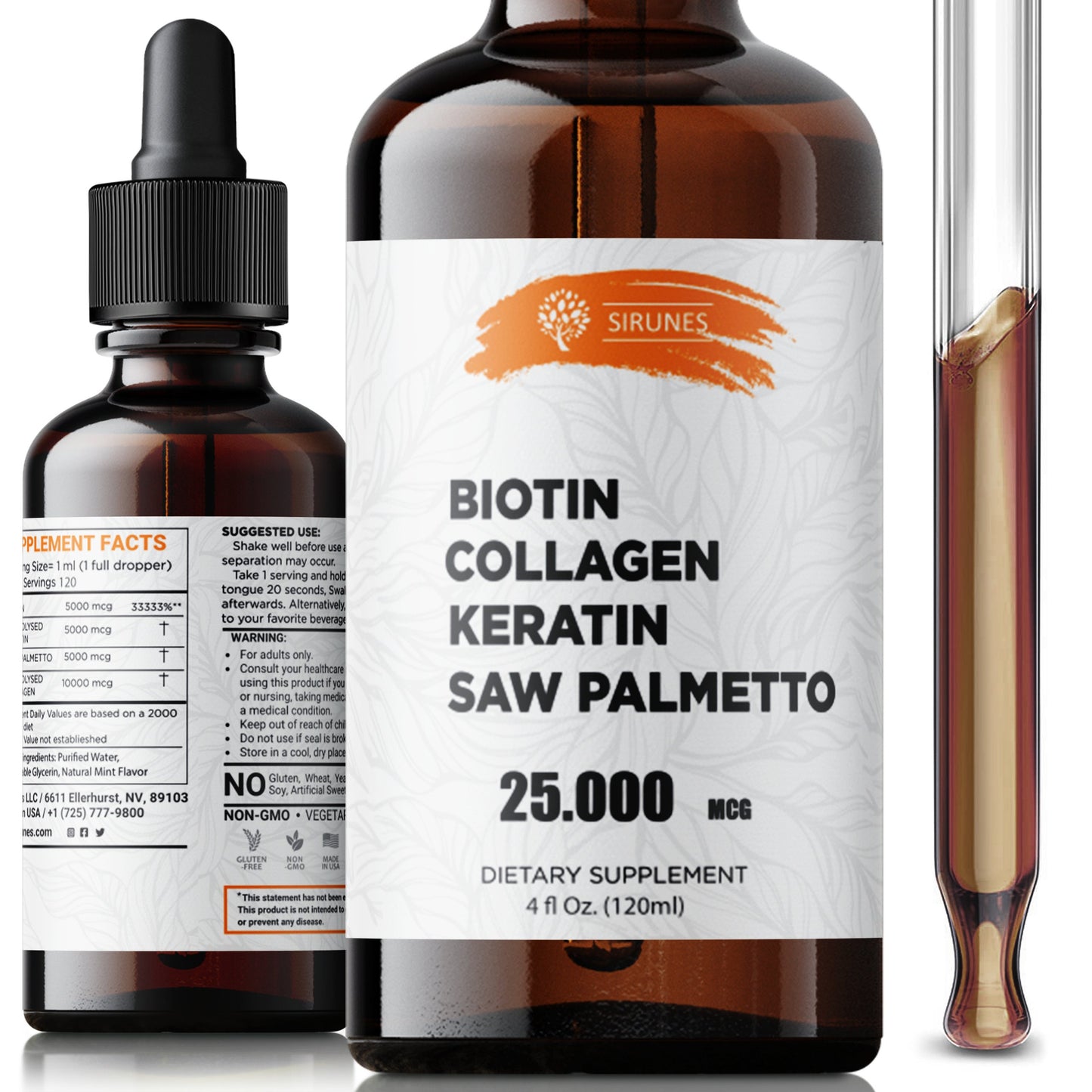 Liquid Collagen Formula Hair Skin Nails Supplement 4 Fl oz