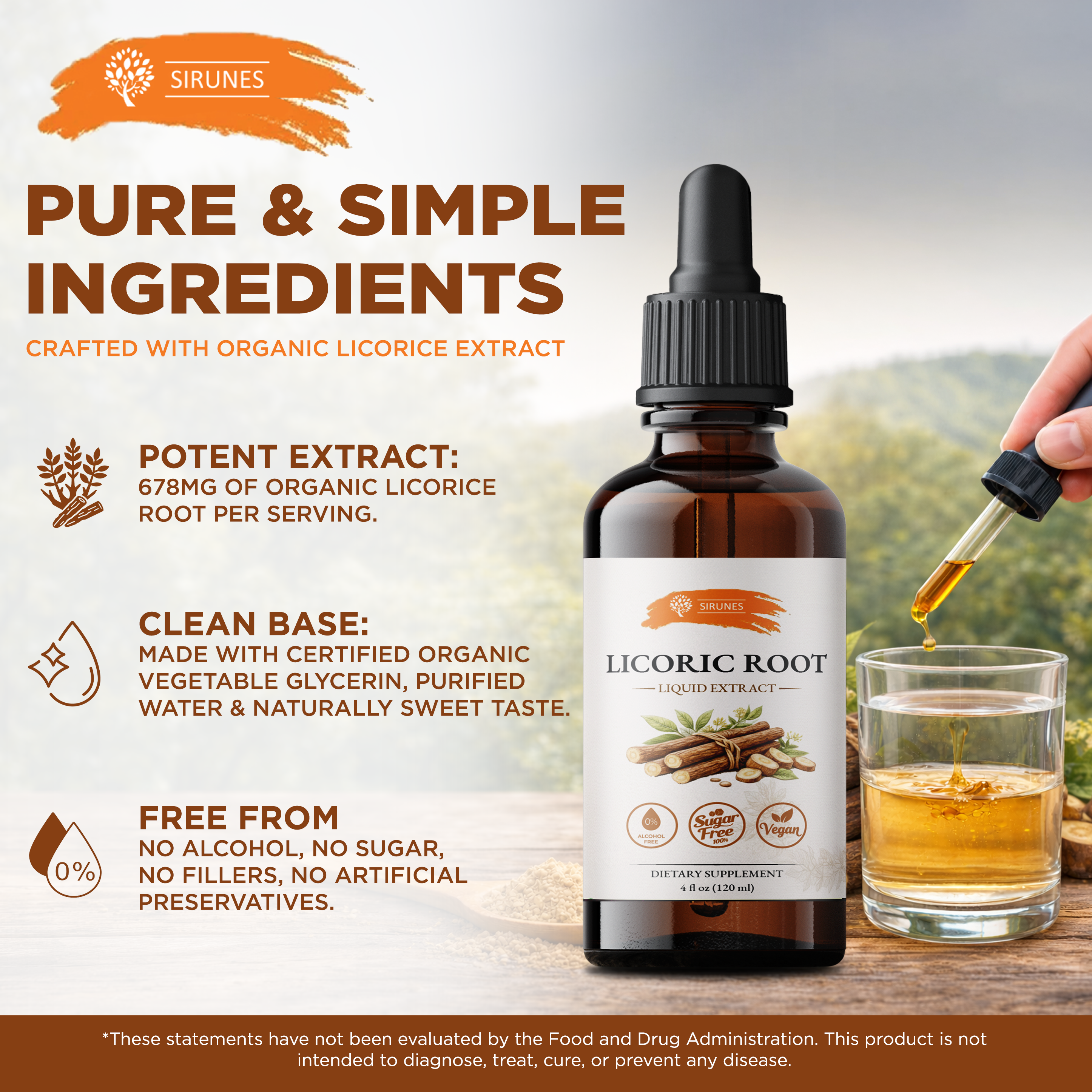 Licorice Root Extract Liquid Drops 4oz