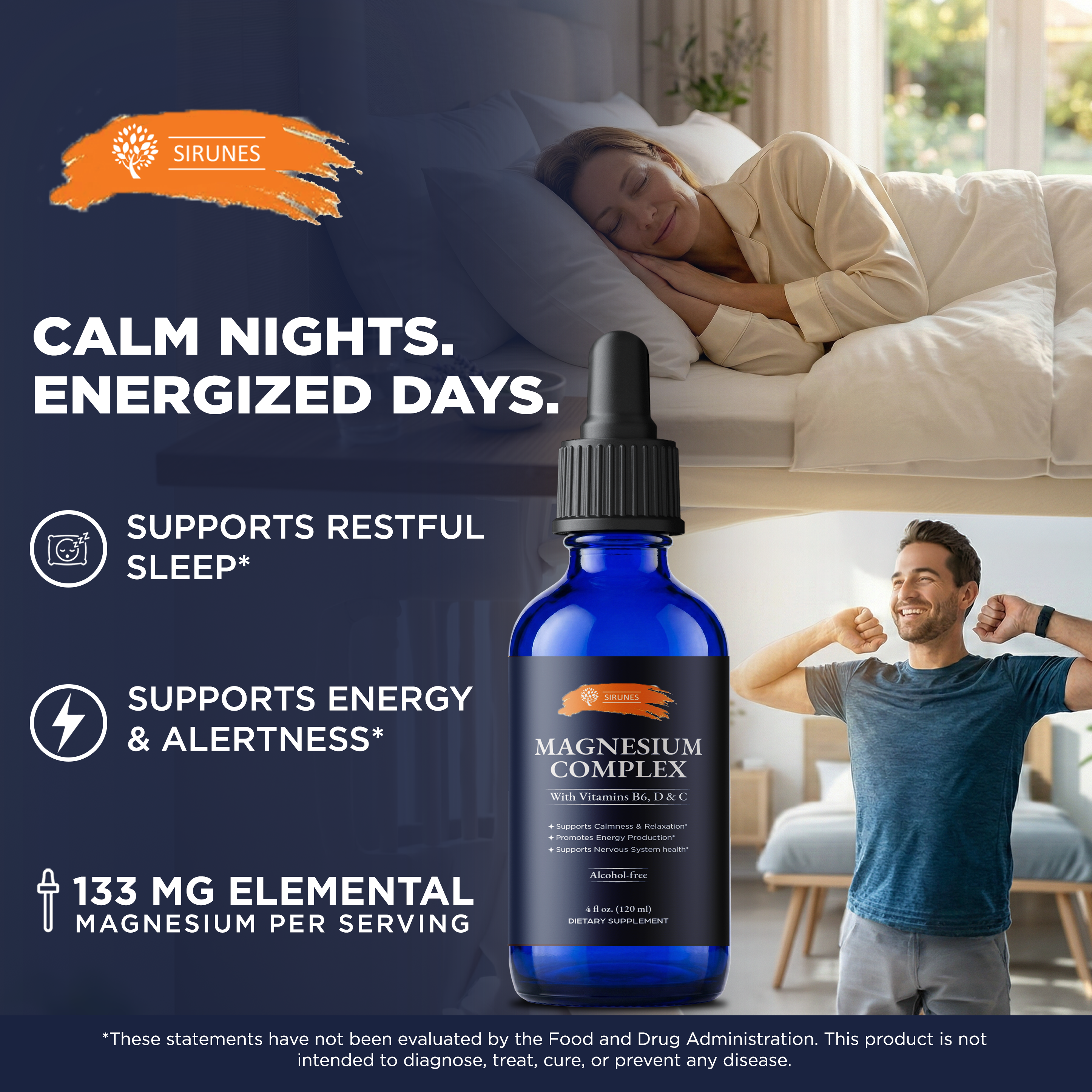 Magnesium Complex Liquid Drops – Magnesium Supplement with Vitamins B6, D3 & C – Calm & Relaxation Support, Energy Production