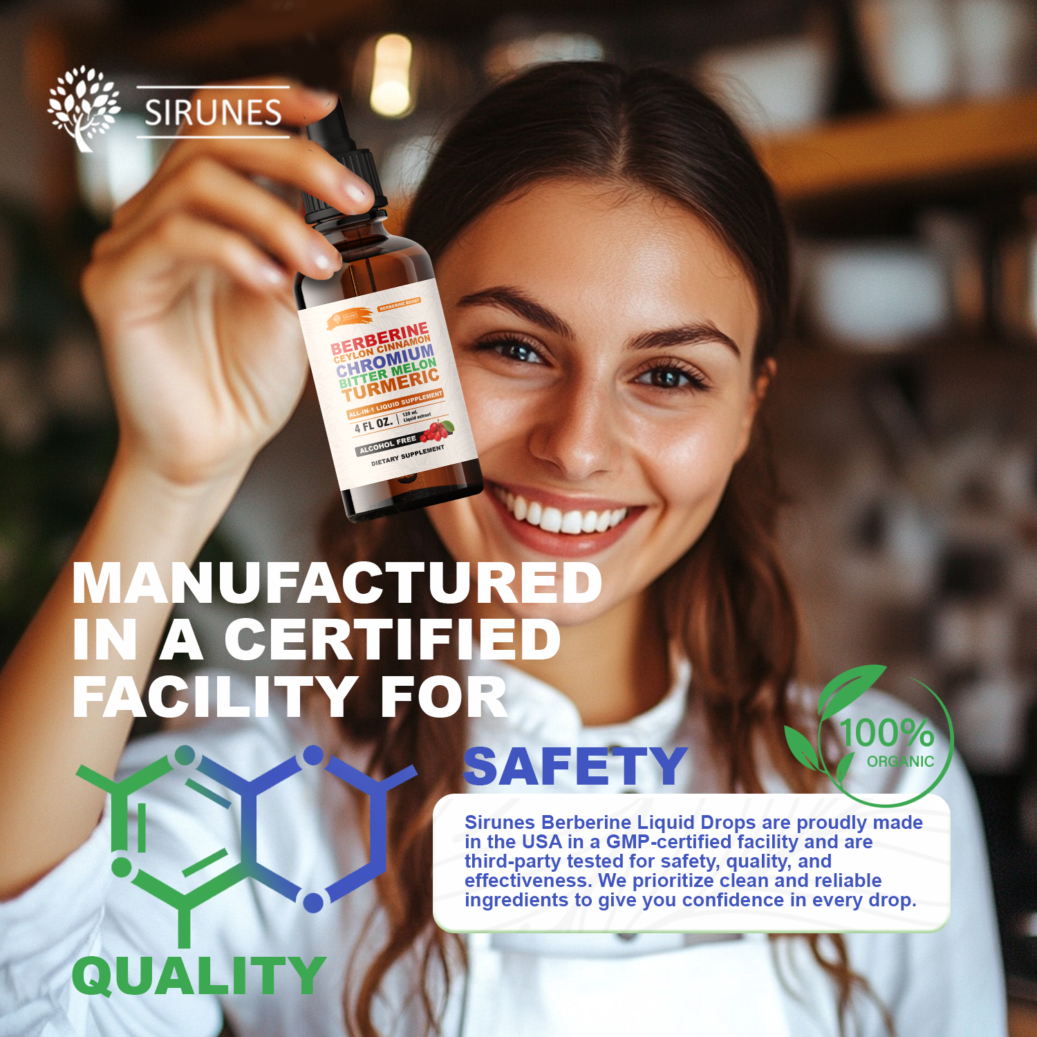 Berberine Drops – Berberine with Ceylon Cinnamon Drops, Liquid Herbal Supplement with Turmeric, Bitter Melon & Chromium, Alcohol-Free, 4 fl oz