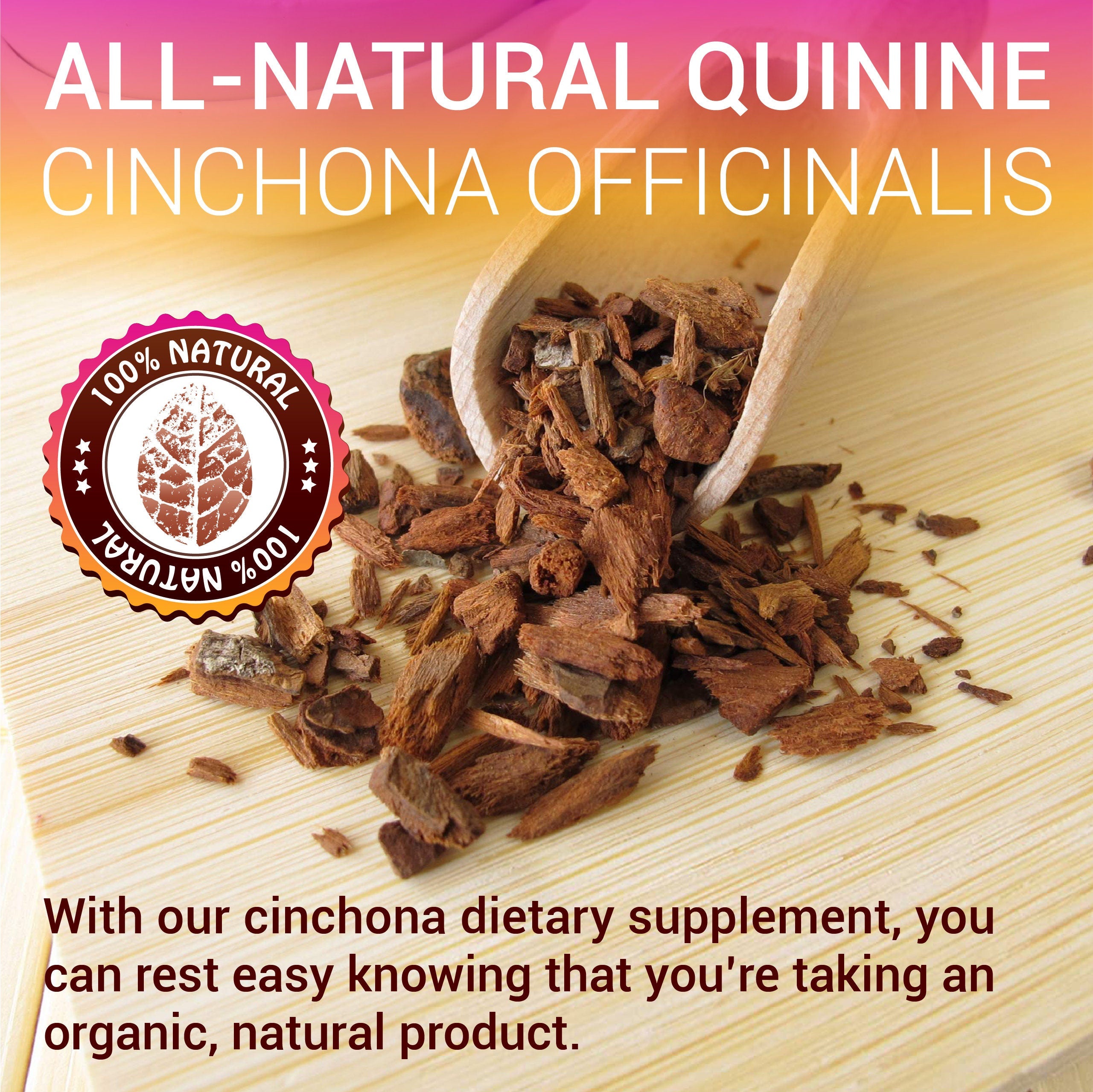 Quinine Capsules 120 Caps - Cinchona Officinalis Bark Herbal Supplement for Leg Cramping Relief, Cramp Defense and Overall Digestive Health