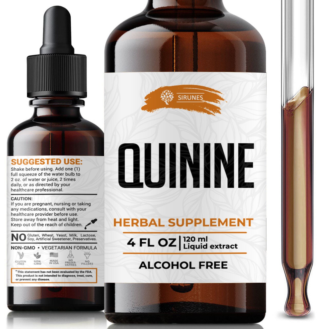 Quinine Liquid Extract 4oz - Cinchona Officinalis Bark Herbal Supplement for Leg Cramping Relief, Cramp Defense, Boosting Immune System