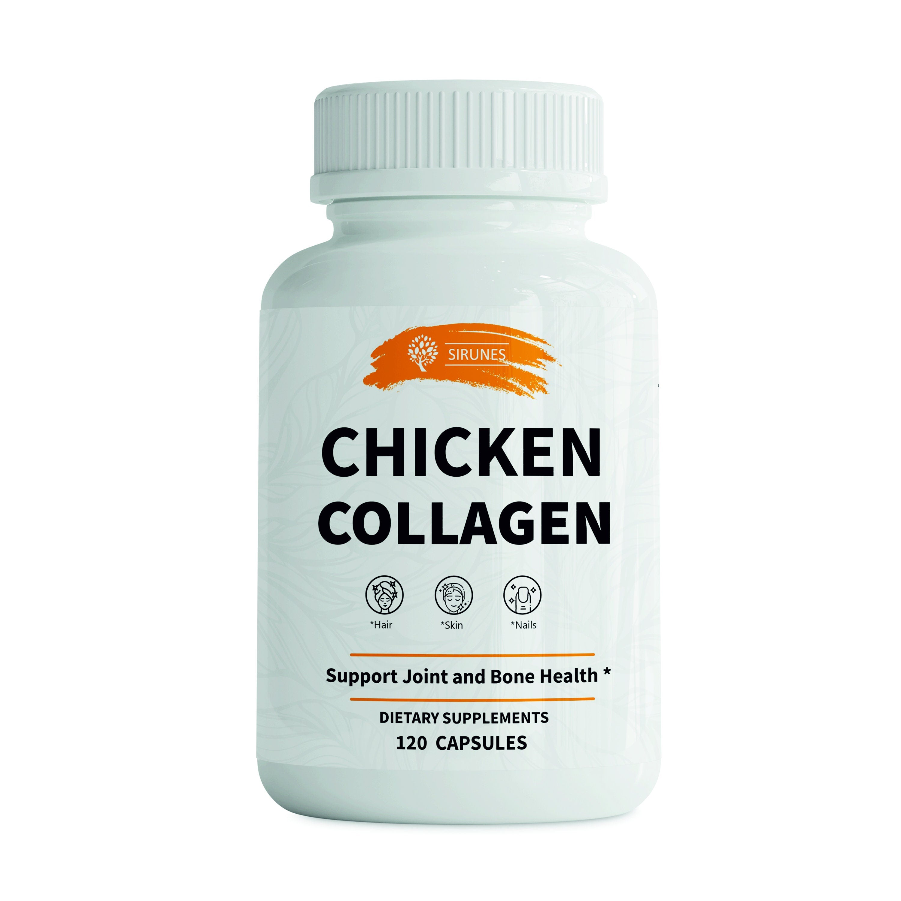 Chicken Collagen Capsules - Type II Collagen Nutritional Supplement for Joint, Skin & Bone Support - 120 Capsules