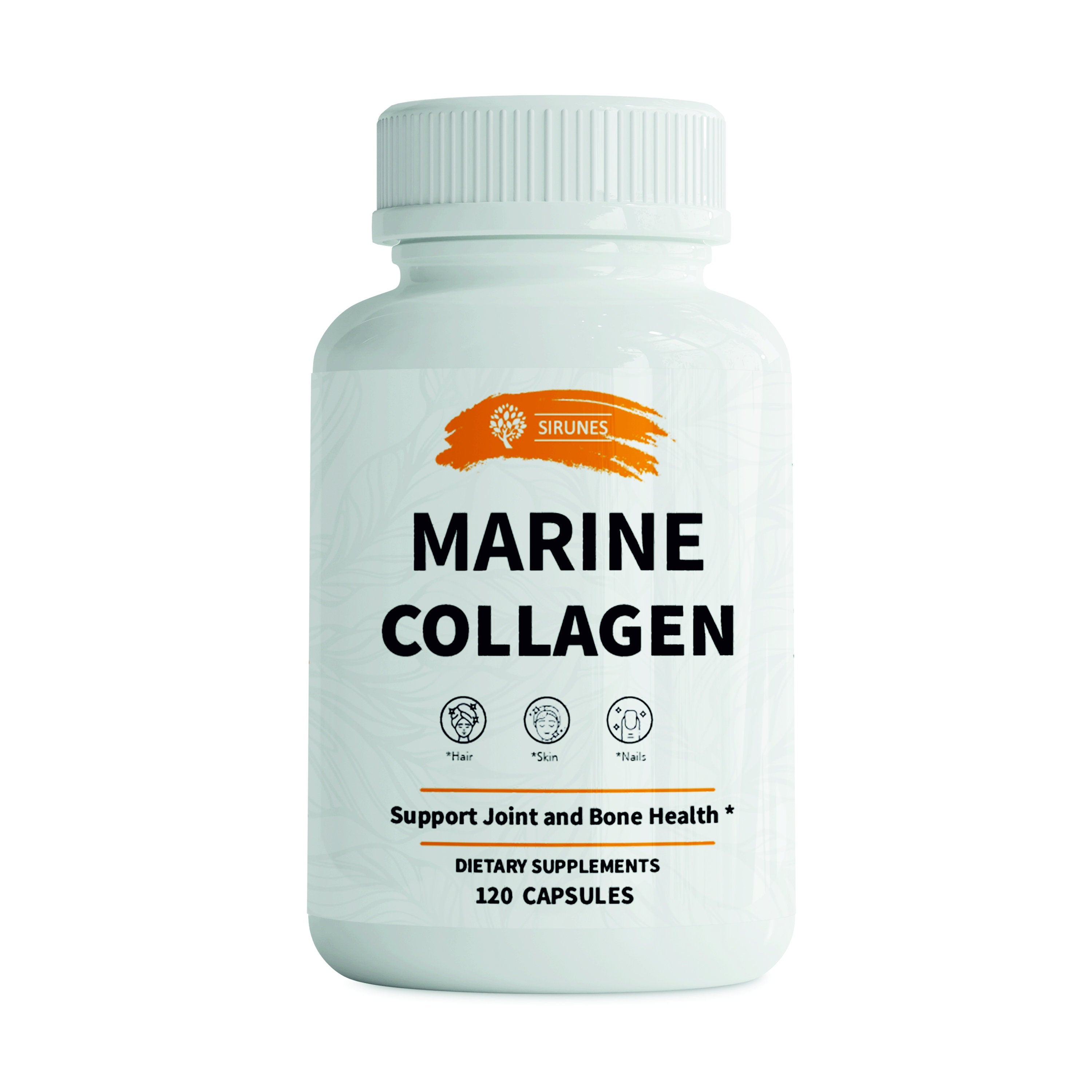 Organic Marine Collagen Peptides, 120 Capsules - Fish Collagen Supplements for Women, Great for Hair, Skin, Nails, Joints & Bones